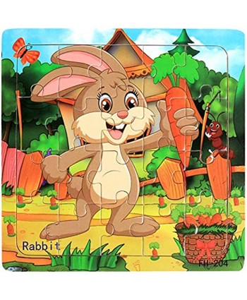 Wooden Jigsaw Puzzles Set for Kids Age 3-5 Year Old 20 Piece Animals Colorful Wooden Puzzles for Toddler Children Learning Educational Puzzles Toys for Boys and Girls 4 Puzzles