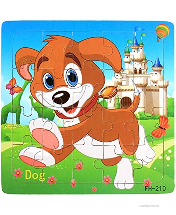 Wooden Jigsaw Puzzles Set for Kids Age 3-5 Year Old 20 Piece Animals Colorful Wooden Puzzles for Toddler Children Learning Educational Puzzles Toys for Boys and Girls 4 Puzzles