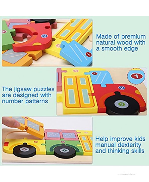 Wooden Toddler Puzzles for Kids Ages 2-4 Preschool Learning Montessori Toys for Toddlers 1-3 Toddler Educational Activities Games for Motor Skills & Birthday Gifts for Girls Boys Age 3 4 5 Year Old