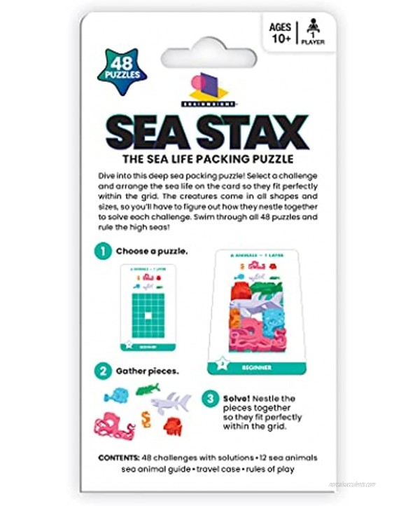 Brainwright Sea STAX The Deep Sea Creature Shaped Pattern Puzzle Packing Game Multi-Colored Brain Teaser Toy Kids and Adults