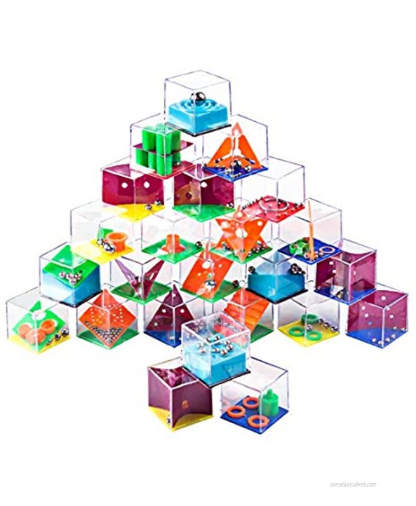 FenglinTech Brain Teasers 24PCS IQ Maze Puzzle Boxes Set Assembly Disentanglement Puzzles for Adult