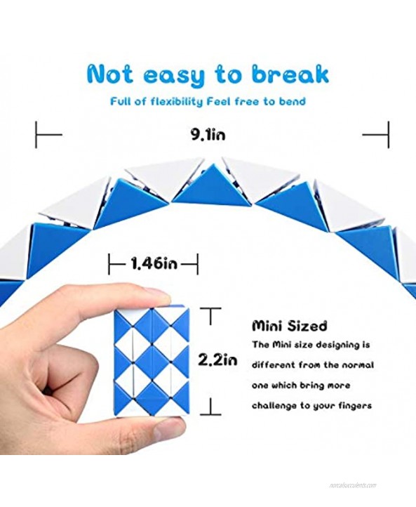 Ganowo 6 Pack Magic Snake Cube Mini Twist Puzzle Collection Brain Teaser Toy Snake Ruler Fidget Toys Sets for Kids Stocking Stuffers Party Favors Goodie Bags Fillers