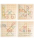 HOONEW Montessori Wooden Geoboard Mathematical Manipulative Material Array Block Geo Board Graphical Educational Toys and Rubber Bands Shape STEM Puzzle Matrix 8x8 Brain Teaser Gift for Kid Toddlers