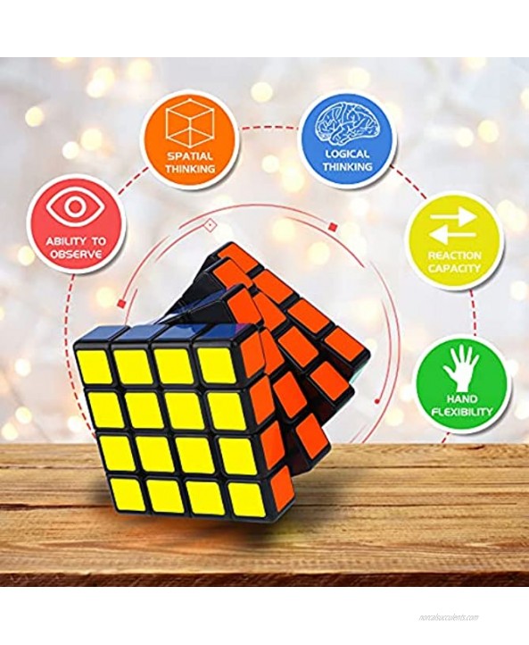 Speed Cube Set Puzzle Cube Magic Cube 2x2 4x4 Pyraminx Pyramid Megaminx Puzzle Cube Toy Gift for Children Adults Pack of 4