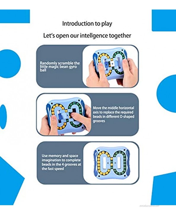 Stress Relief Intellectual Toy Magic Beans Game Magic Fidget Cube Hand-Eye Coordination Improve Intelligence Brain Teasers Relaxing Toys for Kids Adult Blue