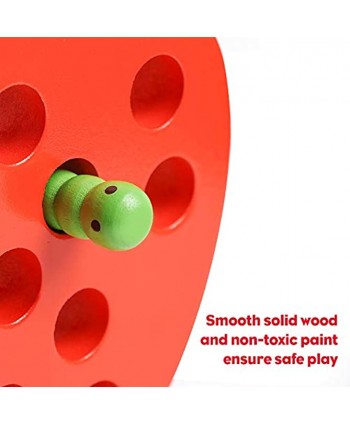 TSYAN Wooden Lacing Apple Threading Toys Wood Block Puzzle Travel Games Montessori Educational Early Learning Fine Motor Skills Preschool Activity Gift for 3 4 5 Years Old Toddlers Kids Boys Girls