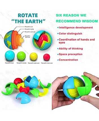 6 Pack Brain Teaser Puzzles Toy Set Vdealen Brain Teaser Toys Bundle of 3x3x3 Speed Cube 3D Maze Magic Box Rainbow Ball Wisdom Ball Magic Snake Cube Infinity Cube 3D Puzzle Toys for All Age