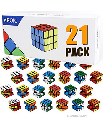 AROIC 21 Pack Mini Cubes Puzzle Toys Stress Relief Toys Party Favors，Birthday Party Gifts,Party Supplies for Boys and Girls.