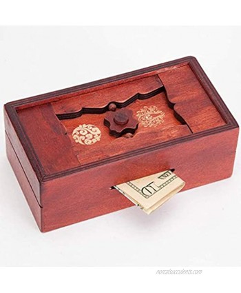 Bits and Pieces Japanese Secret Puzzle Box Brainteaser Wooden Secret Compartment Brain Game for Adults Stash Your Cash Away