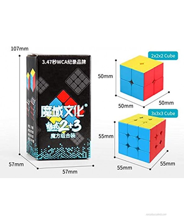 CuberSpeed Bundle Moyu 3x3 Stickerless Cube with Moyu 2x2 Speed Cube MFJS Meilong 3x3 & Meilong 2x2 Magic Cube Puzzle