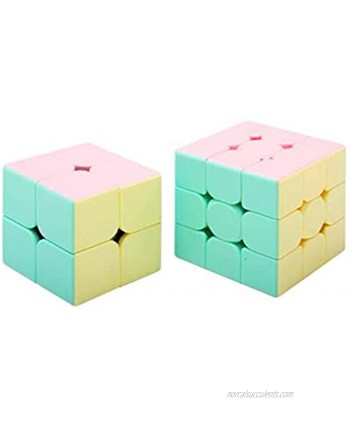 Cuberspeed Bundle Speed Cube Set Moyu Macaron Meilong 2x2 and Macaron Meilong 3x3 stickerless Speed Cube Puzzle