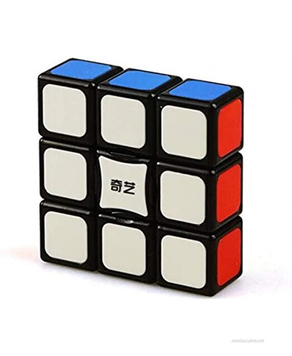 CuberSpeed Qiyi 1x3x3 Super Floppy Stickerless Magic Cube 3x3x1 Black Titles Version Speed Cube