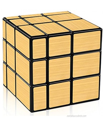 D-FantiX Shengshou Mirror Cube 3x3 Speed Cube Gold Mirror Blocks Cube 3x3x3 Different Shapes Puzzle Cube Toys for Kids Adult