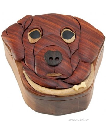 Dog Wooden Puzzle Box Handcrafted with hidden compartment