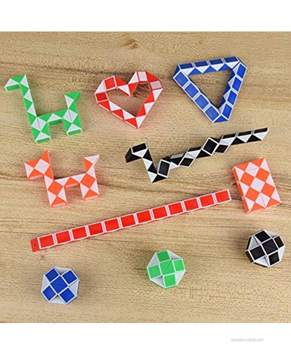 Hotusi 24 Pack 24 Blocks Magic Speed Cube Mini Snake Twisty Puzzle Toys for Children's Intelligence Development Party Bag Fillers Party FavourRandom Colors