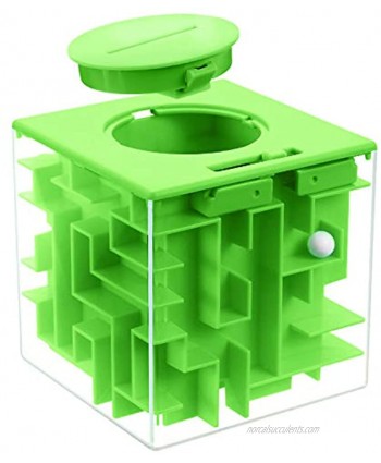 Puzzle Maze Money Holder Box Toy Gifts for Kids and Teens Green