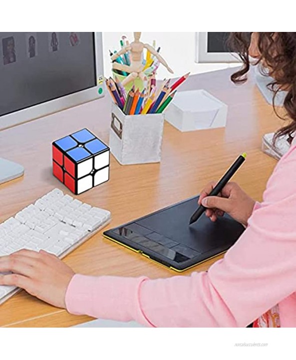 Roxenda Qiyi Qidi W 2x2 Speed Cube Classic Sticker 2 by 2 Magic Cube Smooth Puzzle Cube Black