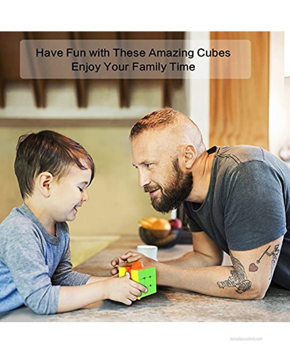 Roxenda Speed Cubes Speed Cube Set of 2x2x2 3x3x3 Stickerless Puzzle Magic Cube with Gift Box Frosted Surface Enhanced Edition