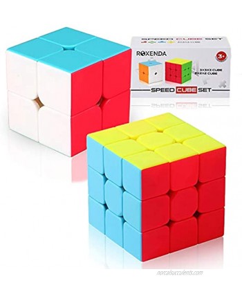 Roxenda Speed Cubes Speed Cube Set of 2x2x2 3x3x3 Stickerless Puzzle Magic Cube with Gift Box Frosted Surface Enhanced Edition