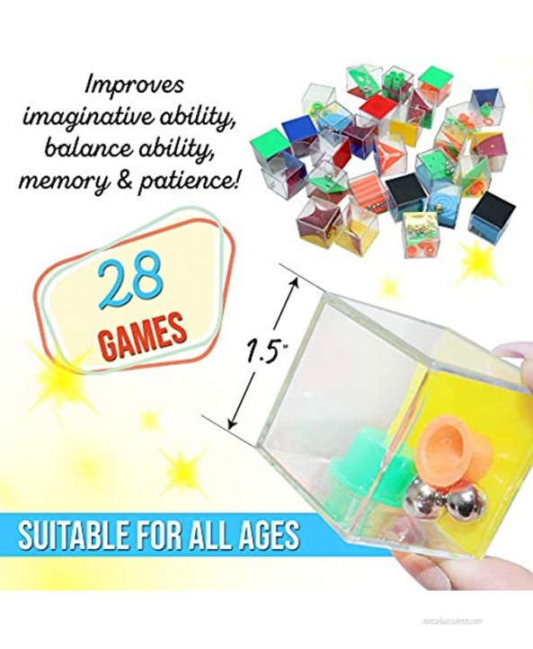 THE TWIDDLERS 28 Mini Cube Brain Teaser Puzzle Box Party Favor Set 1.5 Inch