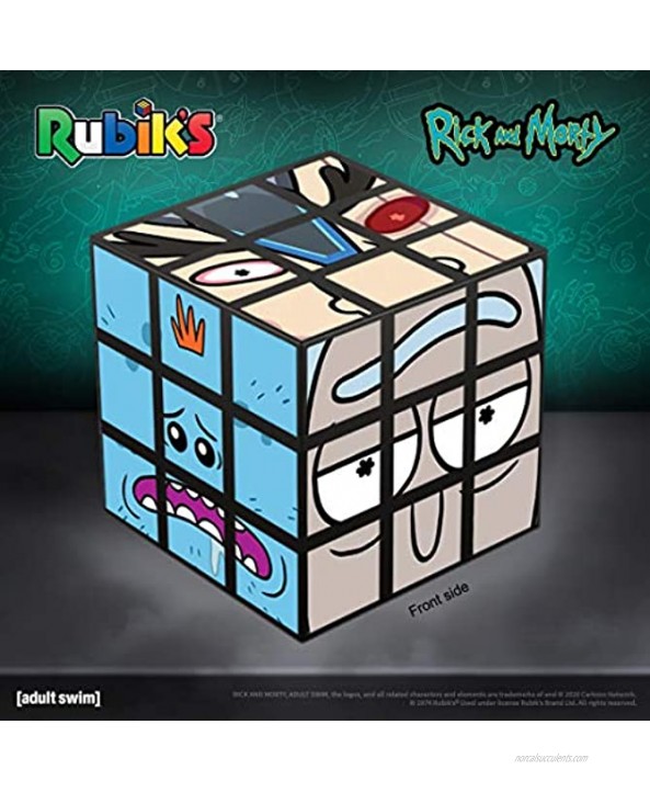 USAOPOLY Rick and Morty Rubik's Cube | Collectible Puzzle Cube Featuring Characters Rick Morty Pickle Rick Squanchy Birdperson and Mr. Meeseeks | Officially Licensed 3x3x3 Rubiks Cube