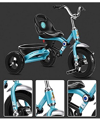 WWFAN 2 in 1 Trike Fold Boys Gift Children's 3 Wheel Bike with Adjustable Handlebar & Seat Portable Travel Stroller Aged 2-6 Kids Blue Safe Secure Color : Titanium Wheel