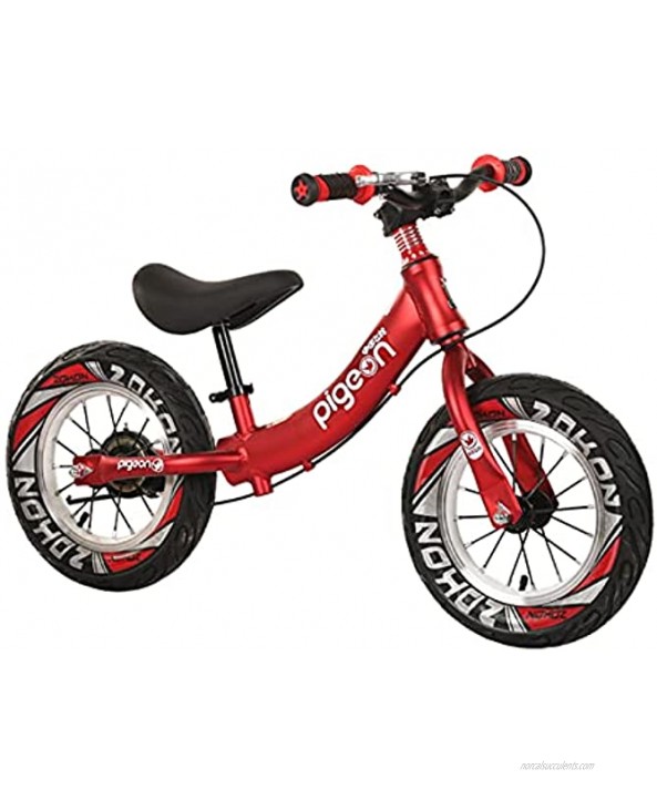 WWFAN Kids' Bicycles12 Inch Bike Bicycle for Kids 2-6 No Pedal Walking Bicycle with Brake & Adjustable Bar and Seat Carbon Steel Frame Safe Secure Color : RED