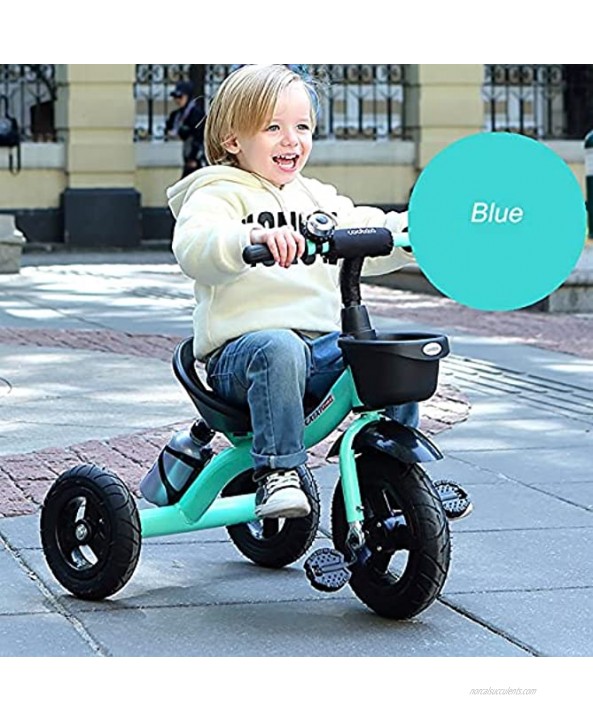 WWFAN Kids Trike for 2-6 Year Old 3 Wheels Toddler Tricycle with Adjustable Seat & Handlebar Storage Basket Boys Girls Birthday Gifts Safe Secure Color : Blue