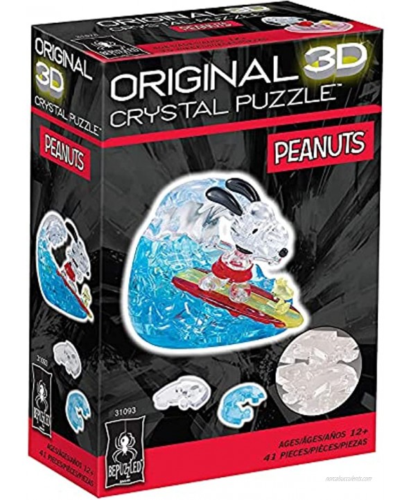 3D Crystal Puzzle Peanuts Snoopy Surf: 41 Pcs