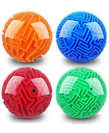4 Pieces 3D Gravity Maze Ball Maze Puzzle Ball Magic Brain Teasers Games Sphere Educational Puzzle Toys Maze Puzzle Cube Ball for Adults and Students Teens and Hard Challenges Game Lover