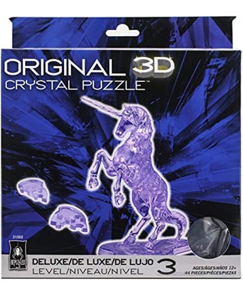 BePuzzled BEPUA Deluxe 3D Crystal Puzzle-Unicorn Fun Yet Challenging Brain Teaser That Will Test Your Skills & Imagination for Ages 12+Purple Model Number: 31060M