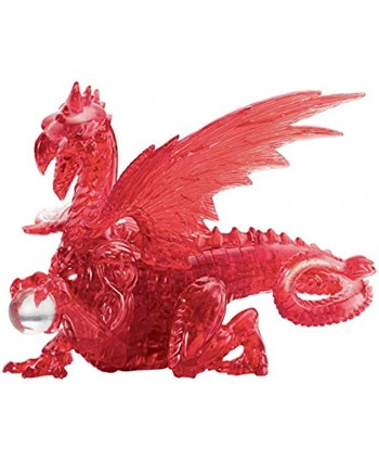 Bepuzzled Deluxe 3D Crystal Jigsaw Puzzle Red Dragon DIY Assembly Brain Teaser Fun Model Toy Gift Decoration for Adults & Kids Age 12 & Up 56Piece Level 3