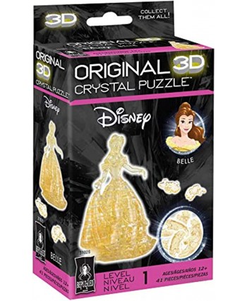 BePuzzled Original 3D Crystal Jigsaw Puzzle Belle Disney Beauty and the Beast Brain Teaser Fun Decoration for Kids Age 12 and Up 41 Pieces Level 1