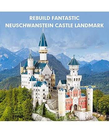 CubicFun 3D Neuschwanstein Castle Puzzles for Adults and Teens Germany Architecture Building Model Kits Toys Stress Relief Gifts for Women and Men 121 Pieces