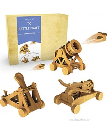 Da Vinci Woodworking Catapult Kits for Kids | Kids Wood Battleground Crossbow Model Kits Building Projects | STEM Crafts Kit for Boys and Girls Age 8 9 10 11 12 14