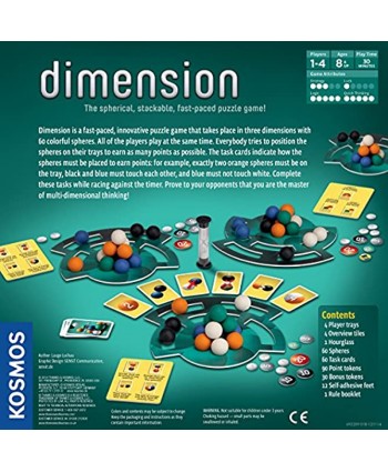 Dimension A 3D Fast-Paced Puzzle Game from Kosmos | Up to 4 Players for Fans of Strategy Quick-Thinking & Logic | Parents' Choice Silver Honor & Oppenheim Toy Portfolio Platinum Award Winner