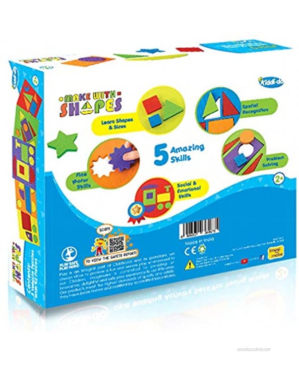 Imagimake Make with Shapes Activity Kit and Puzzle 3 Years + to Learn Shapes Sizes and Fine Motor Skills Vehicle Theme 8 mm Foam Multicolor