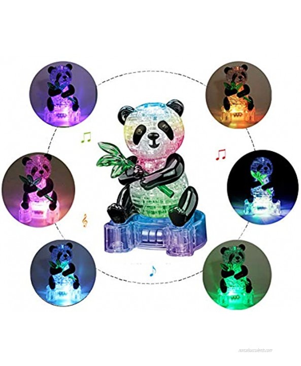 Little Bado Puzzles for Adults DIY 3D Crystal Puzzles Panda 3D Puzzle Plastic Home Decoration Birthday Gift for Children Kids Age 6 7 9 10 11 12 Years Old Adult Crystal Puzzles 3D Kids Ages 10-12
