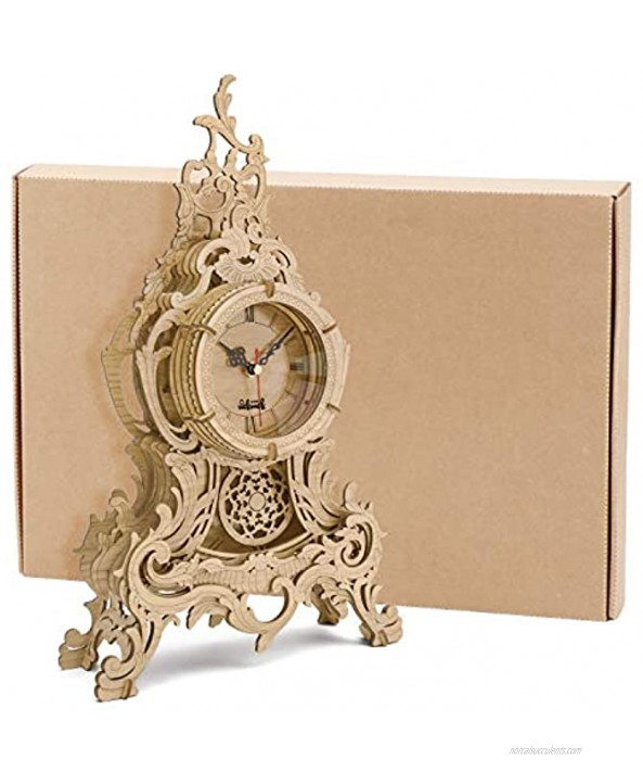 nicknack 3D Wooden Pendulum Clock Puzzles for Adults-Baroque Clock Model Kits,Large Size