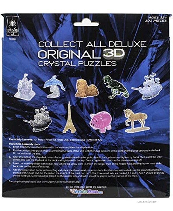 Original 3D Crystal Puzzle Deluxe Pirate Ship Clear