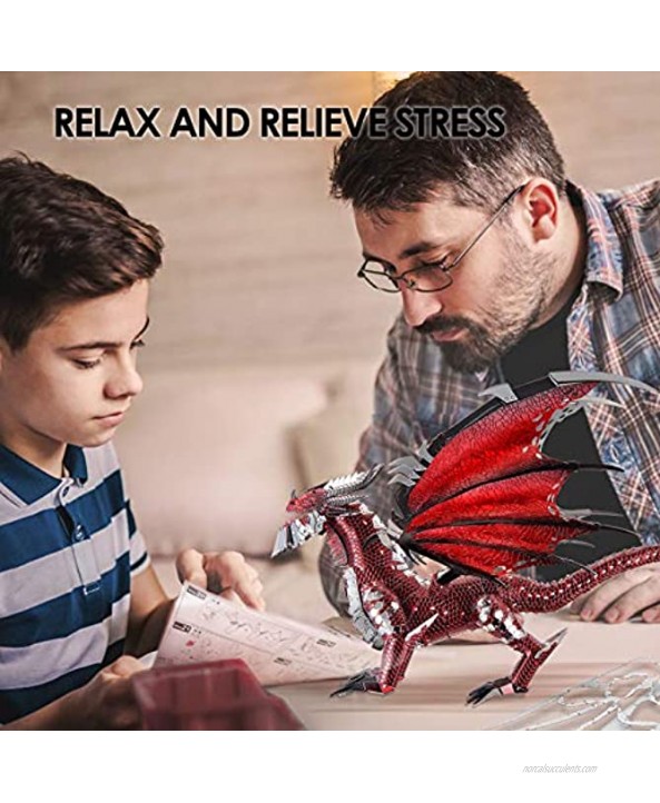 Piececool 3D Metal Model Kits-Black Dragon King DIY 3D Puzzles for Adults Brain Teaser Puzzles Toys for Teens Great Birthday New Year Gifts 107 Pcs