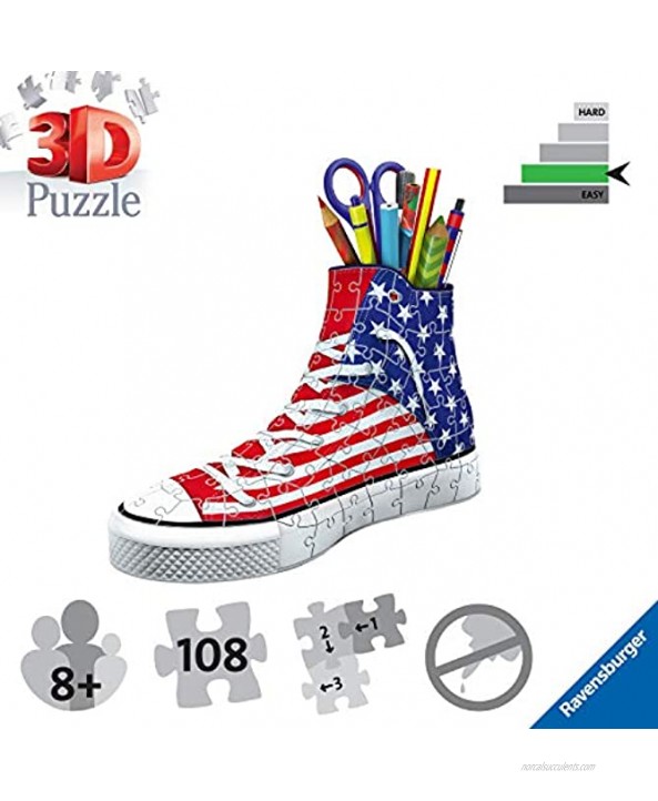 Ravensburger Sneaker American Style 108 Piece 3D Jigsaw Puzzle for Kids and Adults Easy Click Technology Means Pieces Fit Together Perfectly