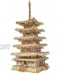 ROBOTIME 3D Puzzle Wooden Craft Kits for Adults DIY Model Building Kit Best Gift for Kids Five-Storied Pagoda