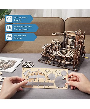 ROKR 3D Wooden Puzzles for Adults Marble Run Model Kit Brain Teaser Gift for KidsLGA01 Marble Night City
