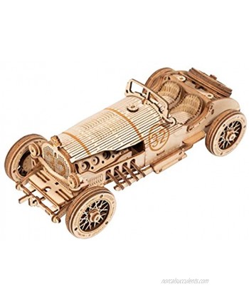 ROKR 3D Wooden Puzzles for Adults Mechanical Models Kits to Build Grand Prix Car