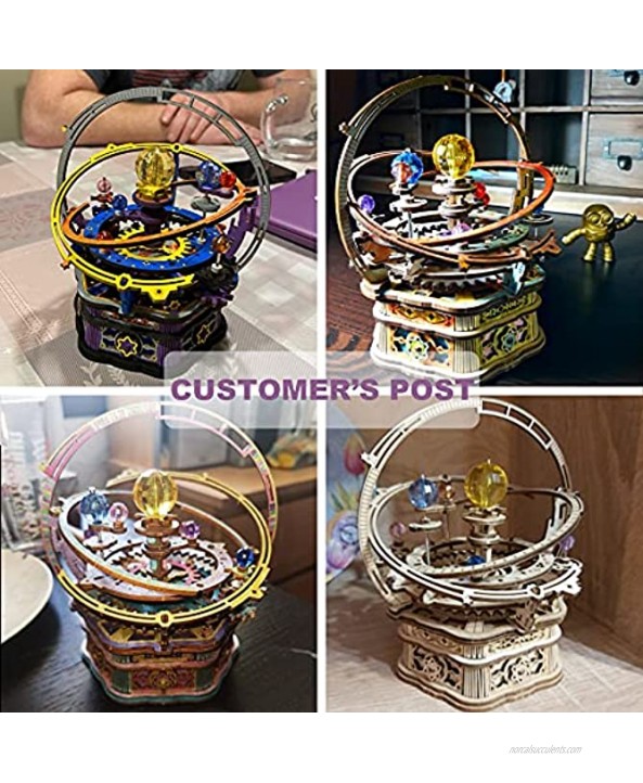 ROKR 3D Wooden Puzzles Music Box Model Building Kit for Adults and Teens to Build Mechanical Starry Night