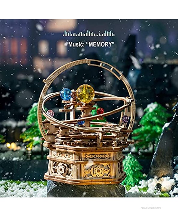 ROKR 3D Wooden Puzzles Music Box Model Building Kit for Adults and Teens to Build Mechanical Starry Night
