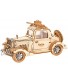 Rolife 3D Wooden Puzzles Retro Car Model Collectibles Wooden Model Kits for Adults Desk Toys Display Gift for Boys Girls Vintage Car