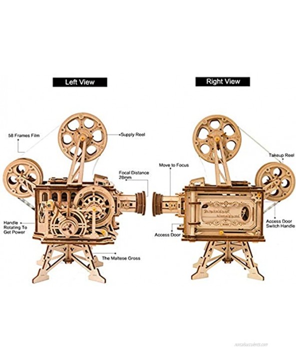 Rowood 3D Wooden Puzzle Toy for Adults Handheld Film Projector Craft Kit Vitascope