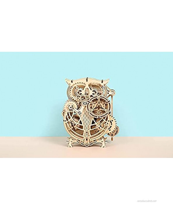 Thinas Owl Clock 3D Puzzle Wooden Toys Craft Kits DIY Model Gift for Adults; Brain Teaser Puzzles STEM Building Model Toy Gift for Teens 161 PCS